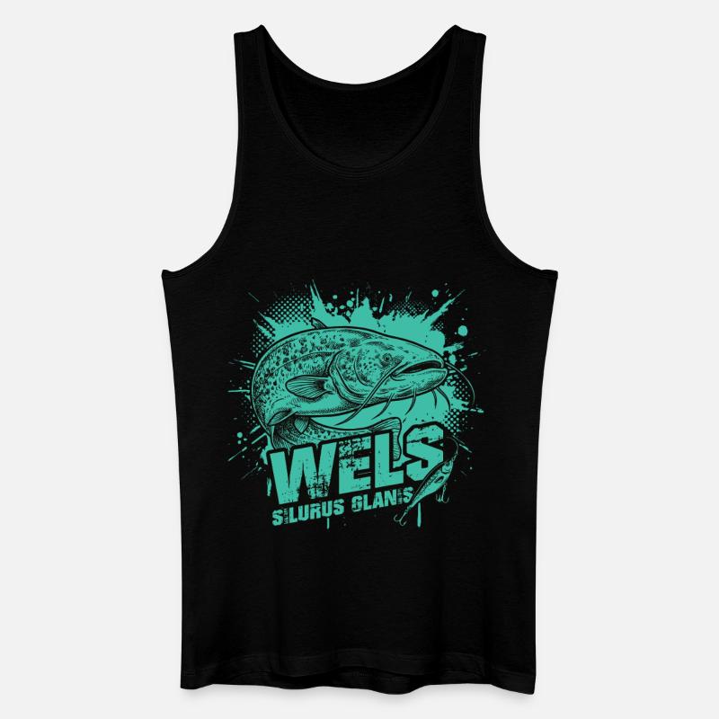 Wels / Waller – Der Gigant der Tiefe - Männer Bio Tank Top - Schwarz