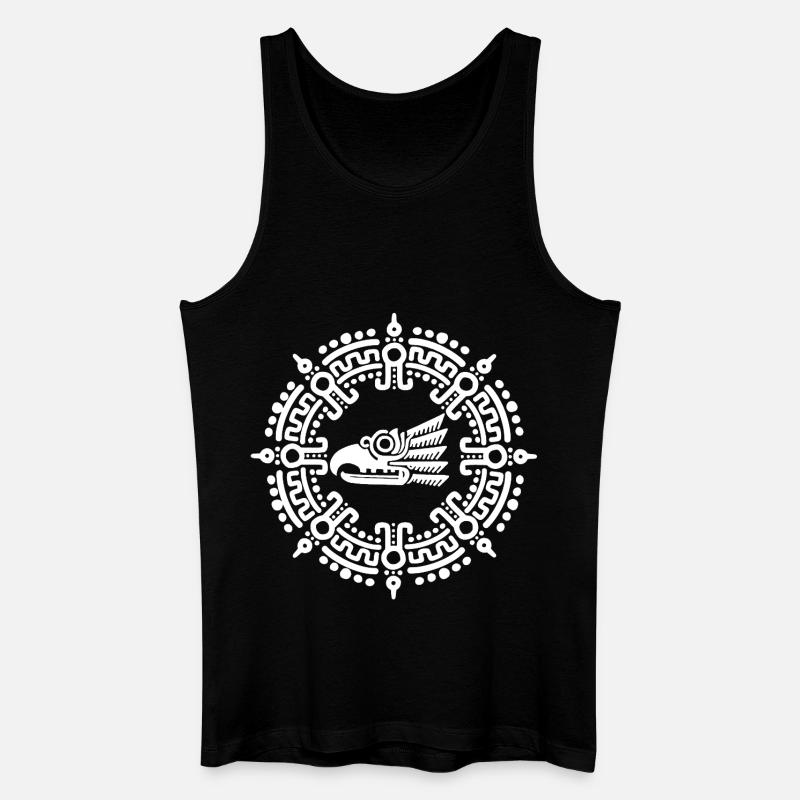 Weißes aztekisches Symbol - Männer Bio Tank Top - Schwarz