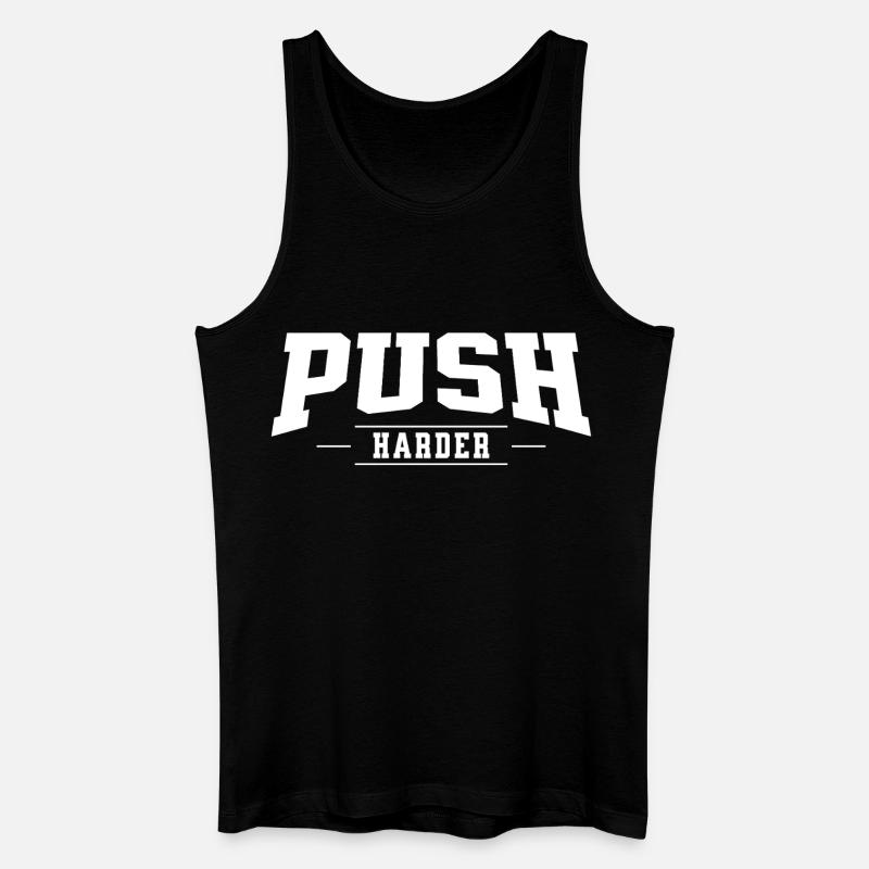 Push Harder - Männer Bio Tank Top - Schwarz