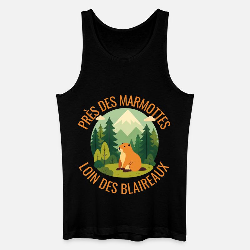Alpenmurmeltier im Wald - Männer Bio Tank Top - Schwarz