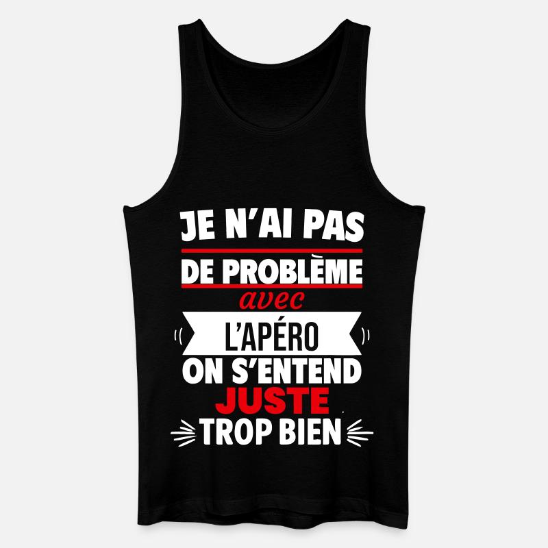 Nur mit Aperitif-Humor - Männer Bio Tank Top - Schwarz