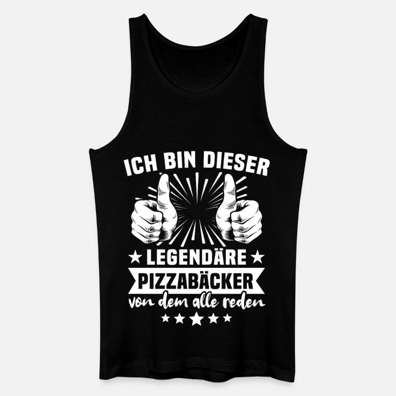 Pizzabäcker Legende - Männer Bio Tank Top - Schwarz