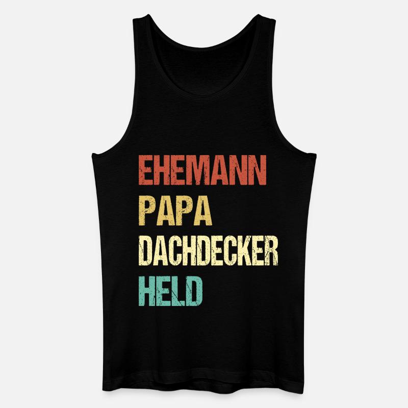 Dachdecker Papa - Männer Bio Tank Top - Schwarz