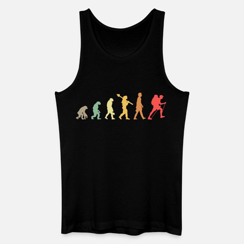 Evolution Hiking Wander - Männer Bio Tank Top - Schwarz