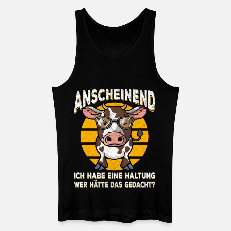 Kuh mit Stil Haltung Spruch - Männer Bio Tank Top - Schwarz