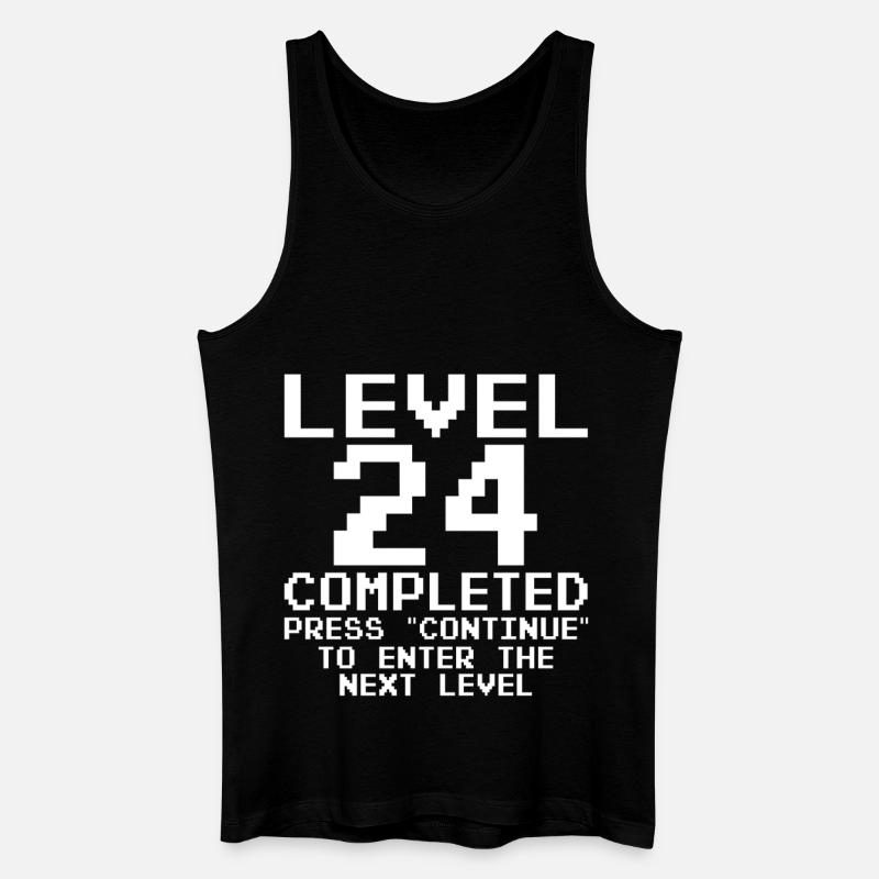 Level 24 Abgeschlossen – Pixel Retro - Männer Bio Tank Top - Schwarz