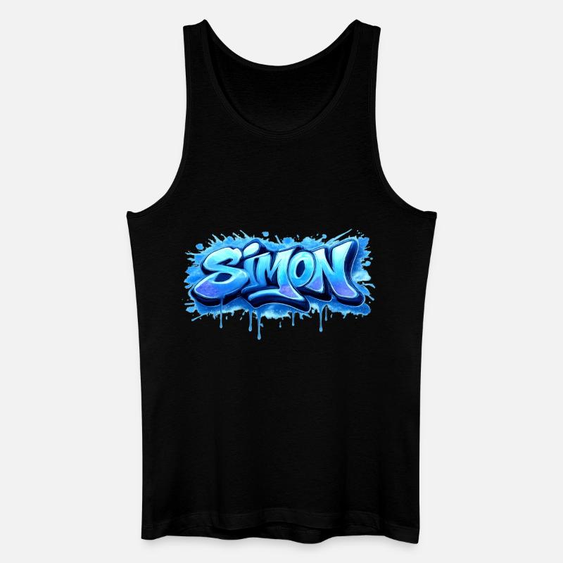 Graffiti SIMON Name Geschenk Ideal druckbar - Männer Bio Tank Top - Schwarz