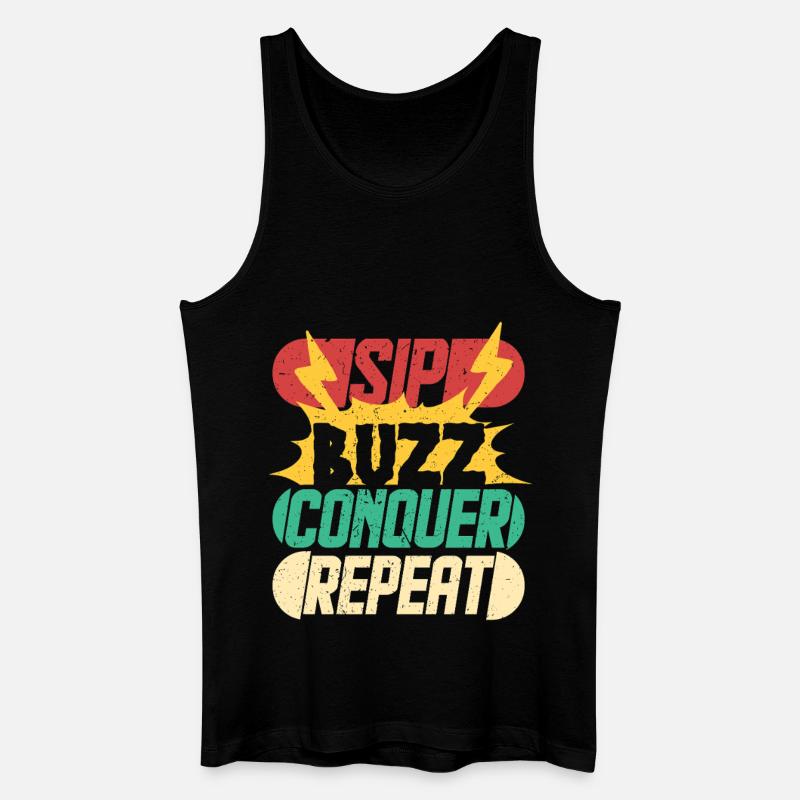 Energy Drink Sip Buzz Conquer - Männer Bio Tank Top - Schwarz
