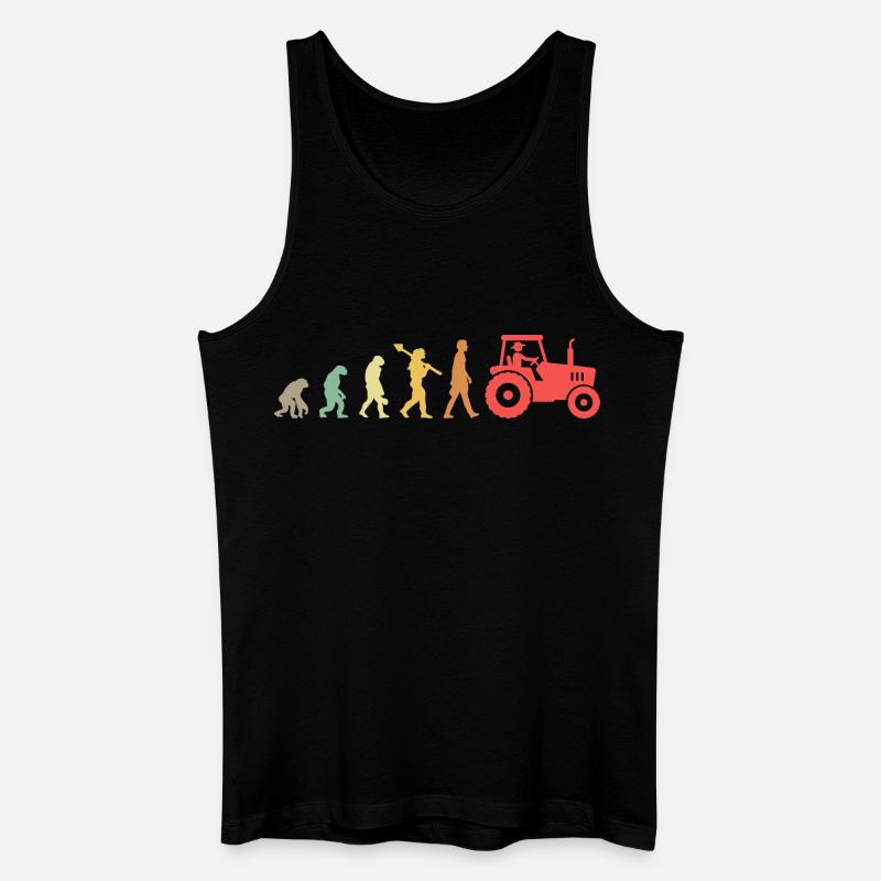 Evolution Tractor _ Farmer - Männer Bio Tank Top - Schwarz