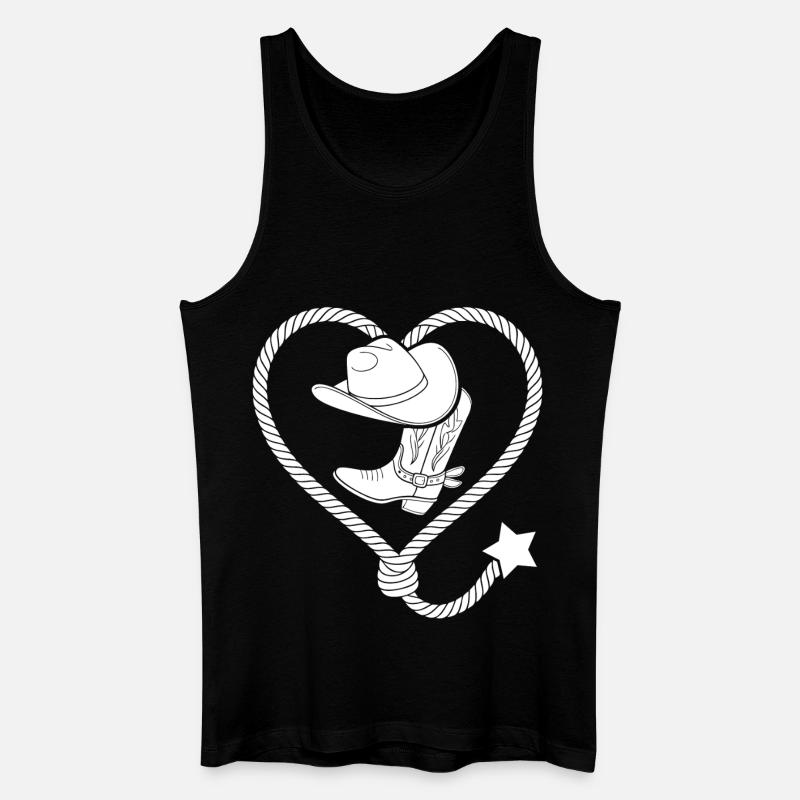 Herz Lasso Line Dance Stetson - Männer Bio Tank Top - Schwarz