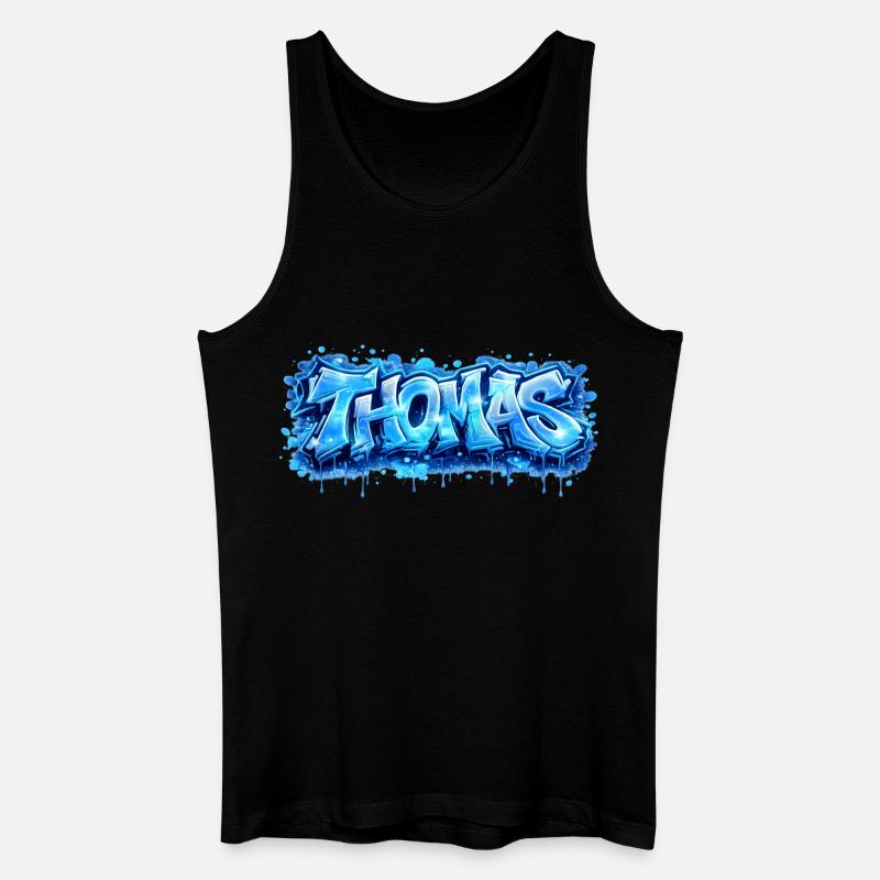 Graffiti Thomas Name Gift Ideal Printable - Men’s Organic Tank Top - black