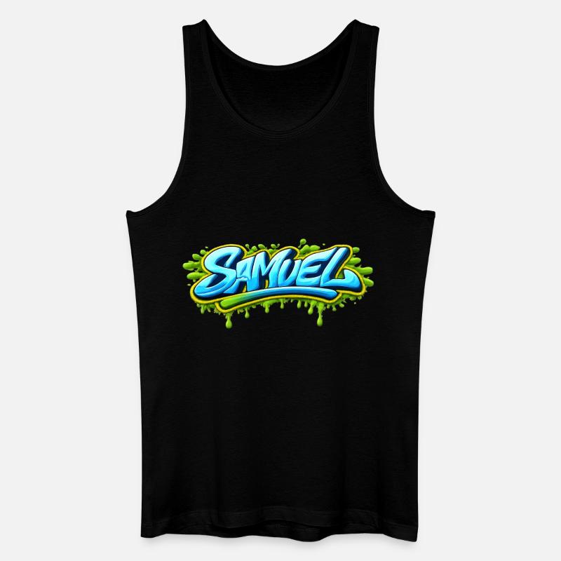 GRAFFITI-NAME SAMUEL FÜR PERFEKTES GESCHENK DRUCKBAR - Männer Bio Tank Top - Schwarz