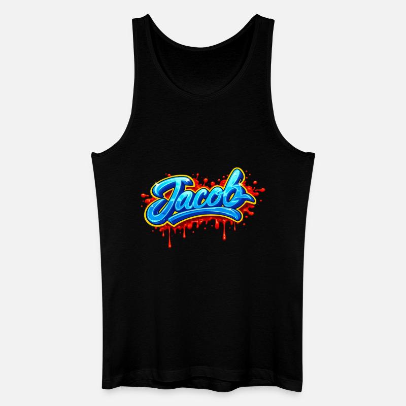 GRAFFITI-NAME JACOB FÜR PERFEKTES GESCHENK DRUCKBAR - Männer Bio Tank Top - Schwarz