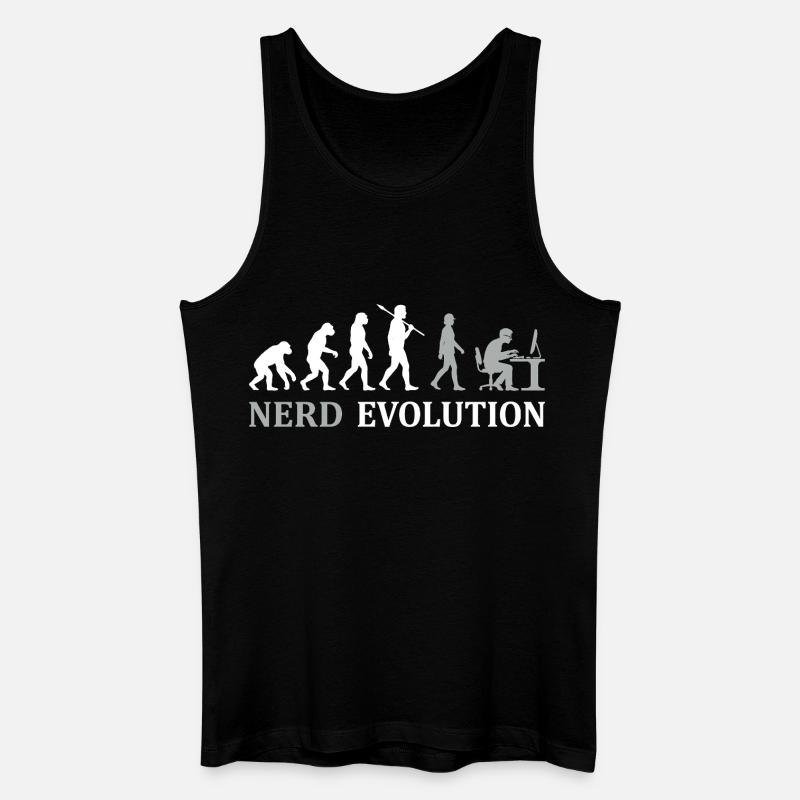 Nerd Evolution – Vom Affen zum PC-Profi - Männer Bio Tank Top - Schwarz