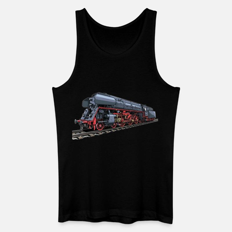 Dampflok im Retro-Look 01 519 - Männer Bio Tank Top - Schwarz