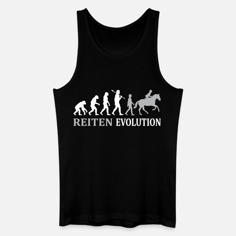 Reiten Evolution – Vom Affen zum Reiter - Männer Bio Tank Top - Schwarz