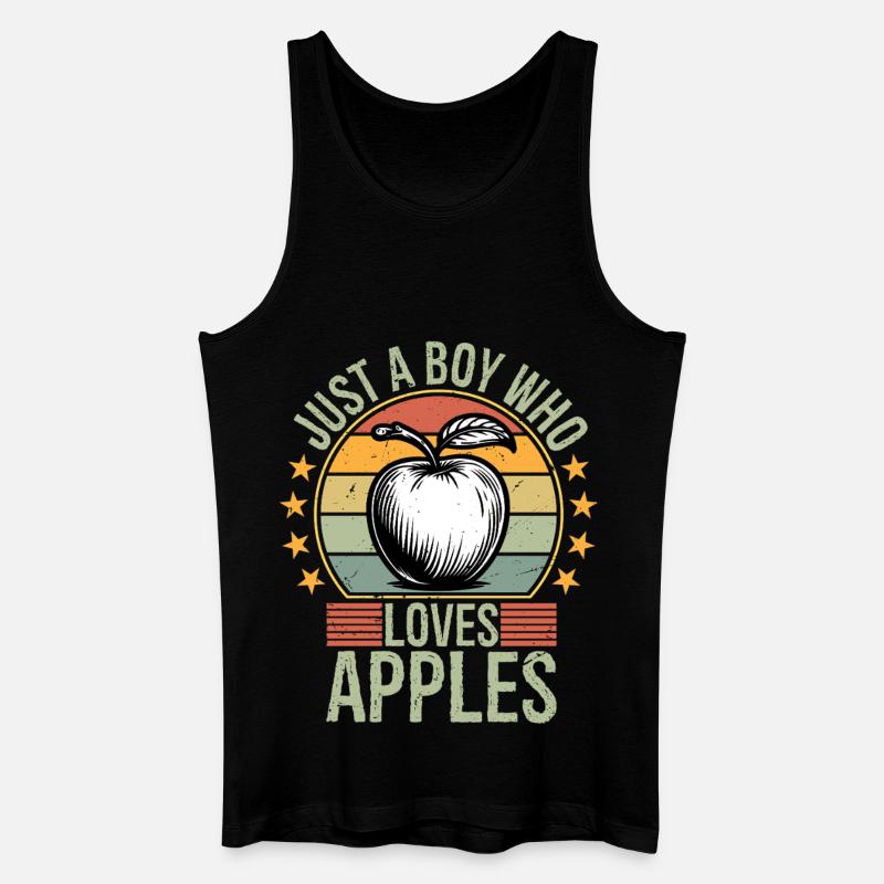 just a boy who loves apples - Männer Bio Tank Top - Schwarz