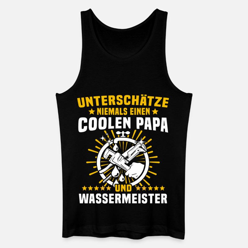 Papa Wassermeister - Männer Bio Tank Top - Schwarz