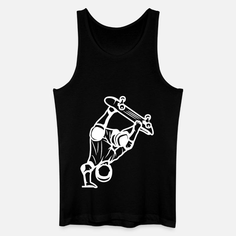 Skateboarder Zeichnung - Männer Bio Tank Top - Schwarz