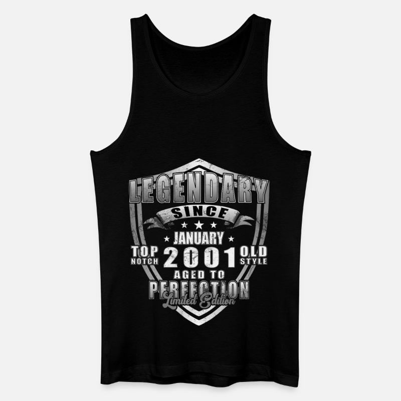 Legendary Since January 2001 Shield - Männer Bio Tank Top - Schwarz