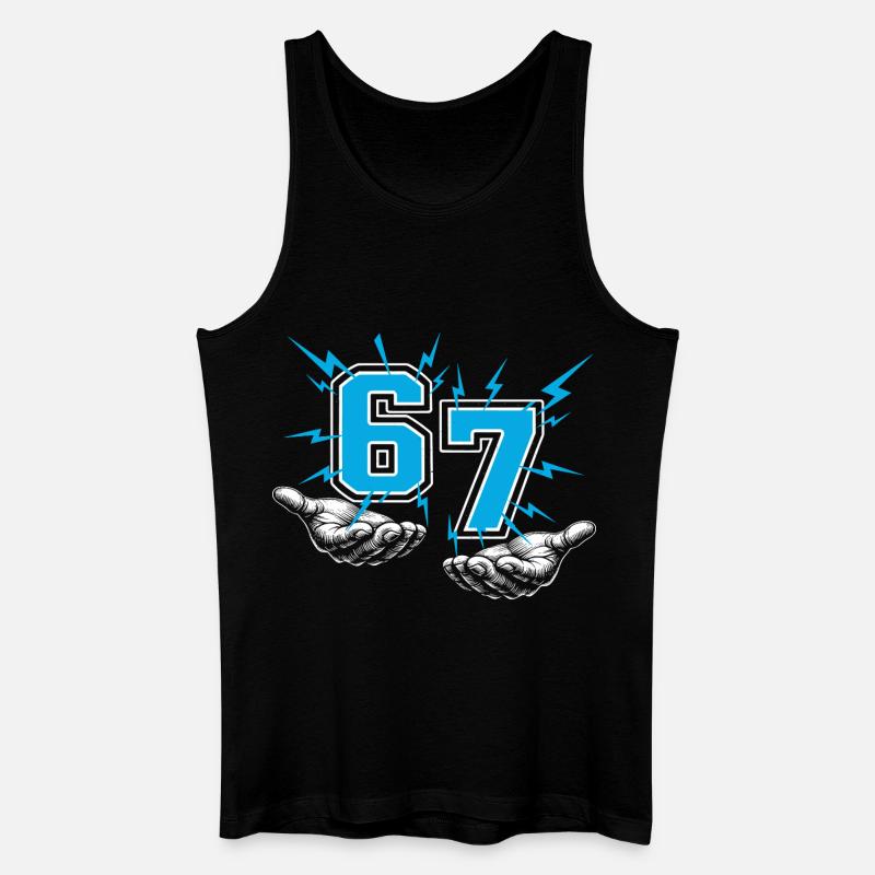 67 six seven - Männer Bio Tank Top - Schwarz
