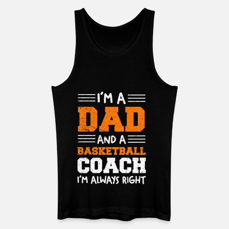 Ich bin Dad und Basketballcoach - Männer Bio Tank Top - Schwarz