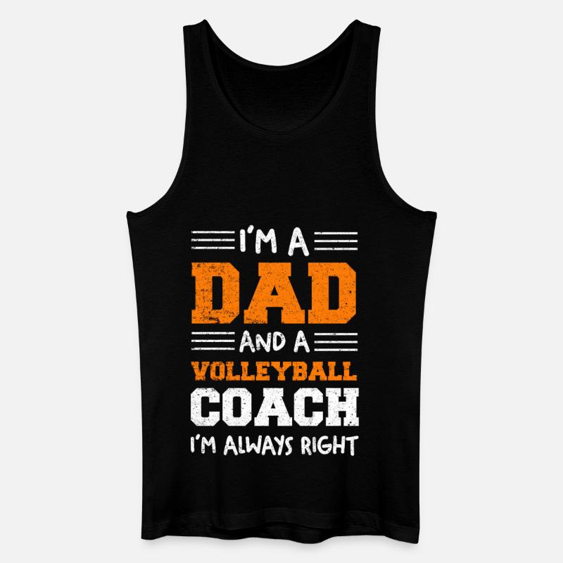 Ich bin Vater und Volleyballcoach - Männer Bio Tank Top - Schwarz