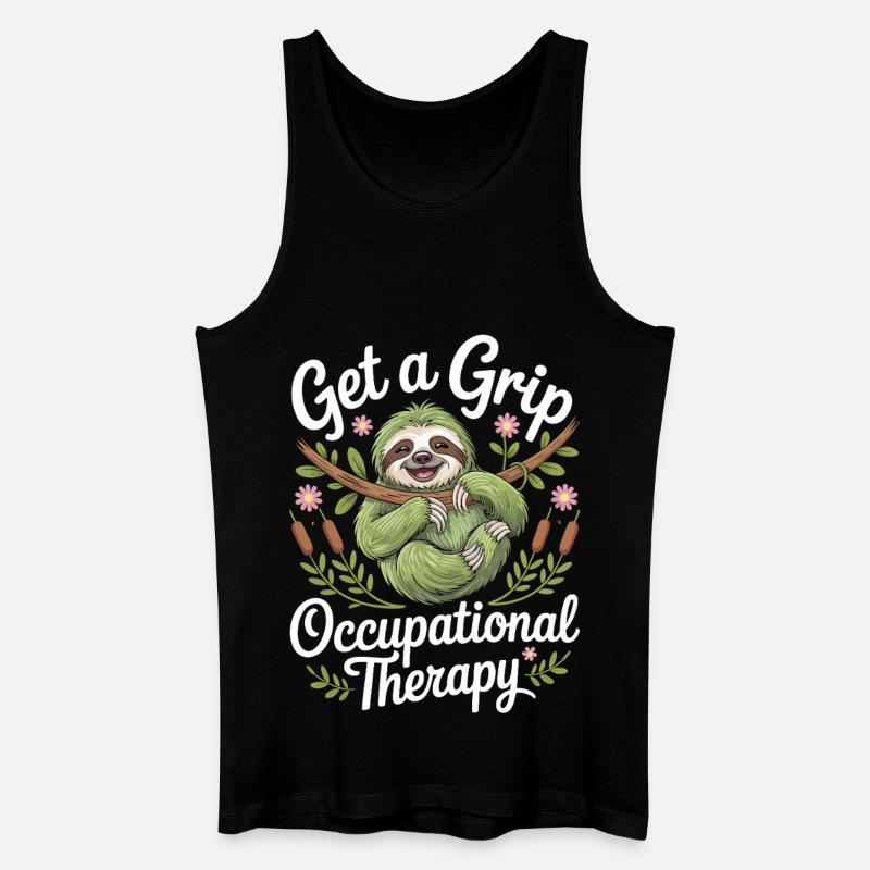 Get a Grip Occupational Therapy Sloth - Männer Bio Tank Top - Schwarz