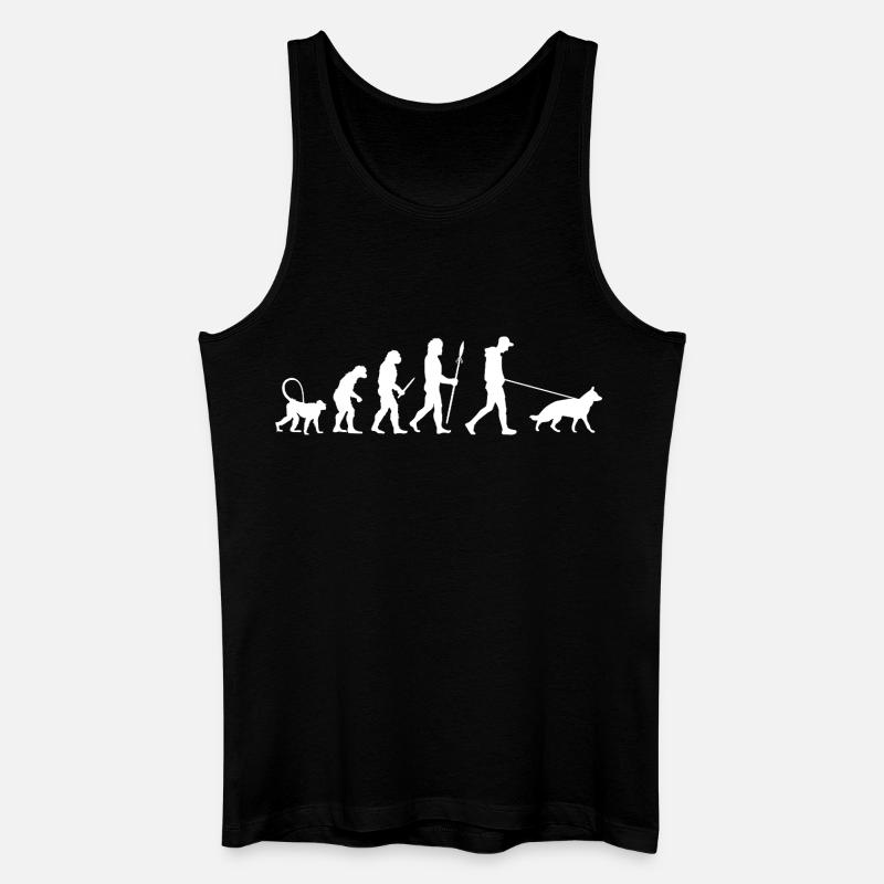 Evolution Deutscher Schäferhund - Männer Bio Tank Top - Schwarz