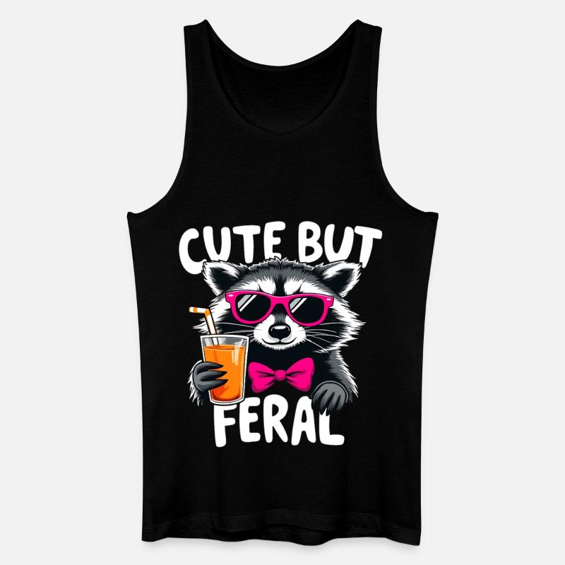 Süß aber Wild Waschbär - Männer Bio Tank Top - Schwarz