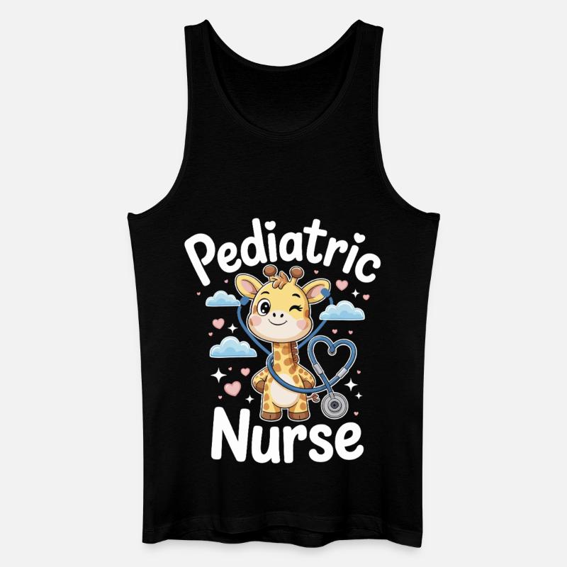 Pediatric giraffe with stethoscope - Men’s Organic Tank Top - black