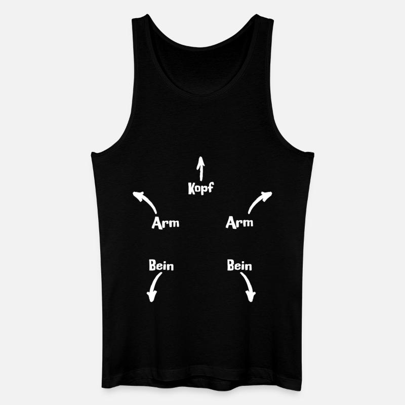 Kopf Arm Bein Diagramm - Männer Bio Tank Top - Schwarz