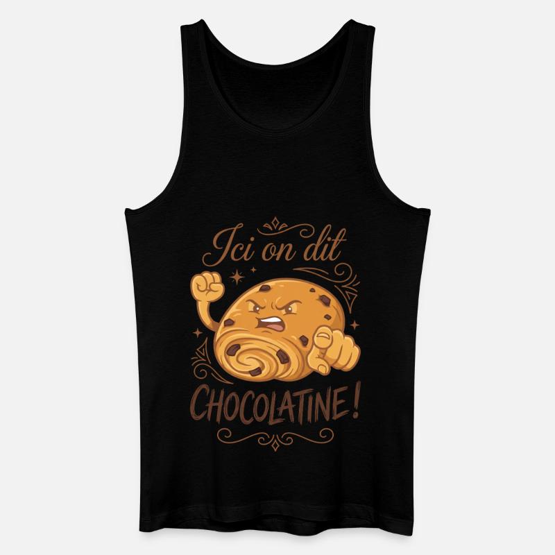 Hier sagen wir Chocolatine! - Männer Bio Tank Top - Schwarz