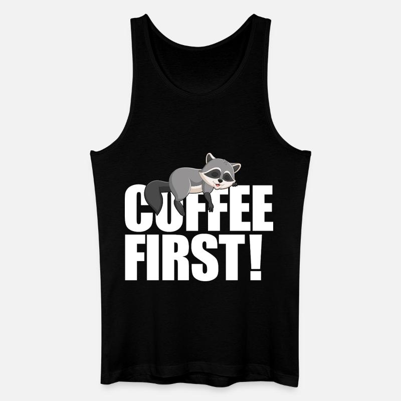 Waschbärkaffee zuerst - Männer Bio Tank Top - Schwarz