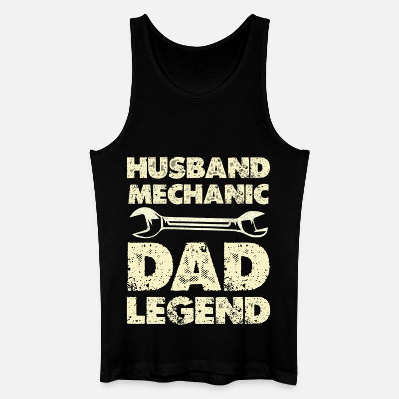 Husband Mechanic Dad Legend - Männer Bio Tank Top - Schwarz