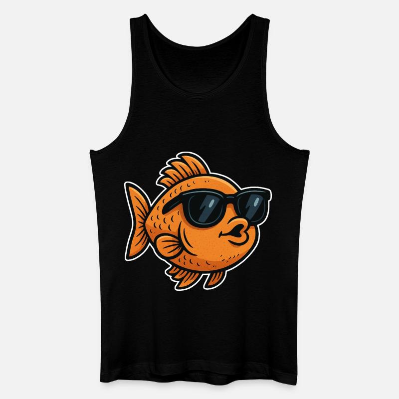 Goldfisch mit Sonnenbrille - Männer Bio Tank Top - Schwarz