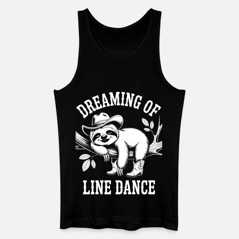 Faultier Träumt Line Dance - Männer Bio Tank Top - Schwarz