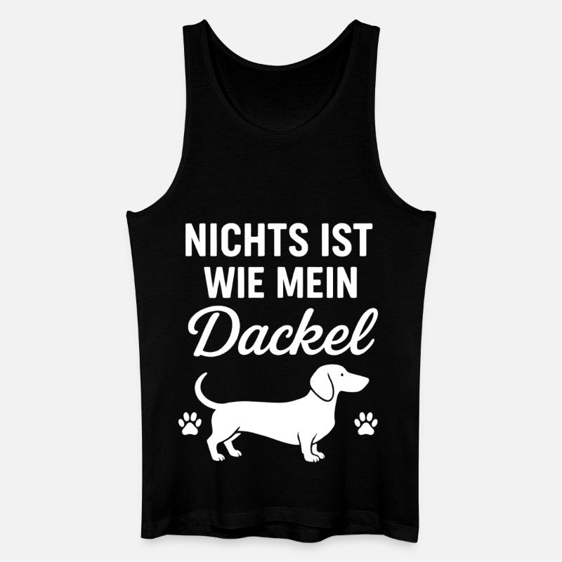 Dackel Spruch Liebe - Männer Bio Tank Top - Schwarz