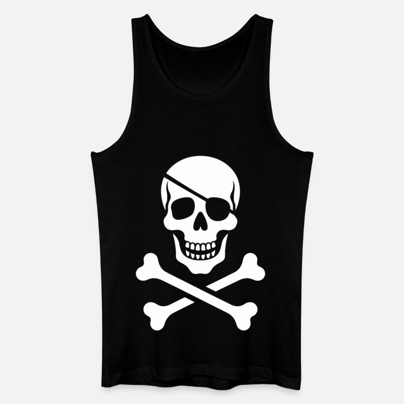 Schädel und Knochen Kreuzdesign - Männer Bio Tank Top - Schwarz
