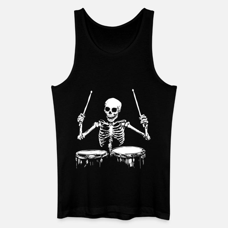 Skeleton Drummer Drums Drummer Drums - Men’s Organic Tank Top - black