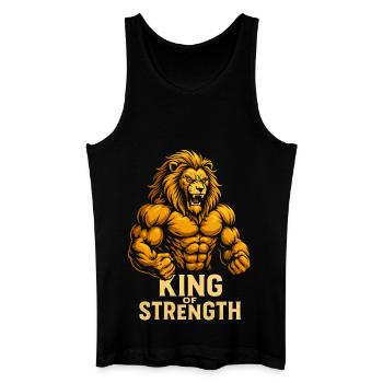 Motif du Lion du Roi de la Force - Débardeur bio Homme - noir - Devant