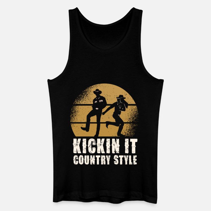 Cowboy Country Kickin It - Männer Bio Tank Top - Schwarz
