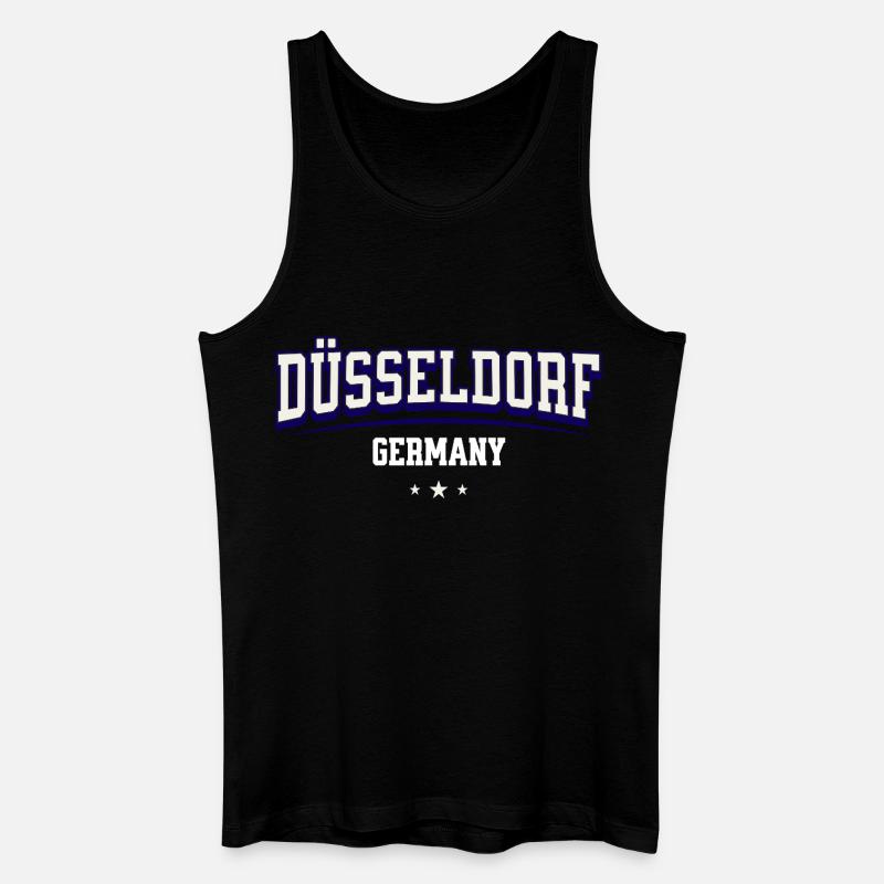 Düsseldorf Deutschland Varsity-Logo - Männer Bio Tank Top - Schwarz