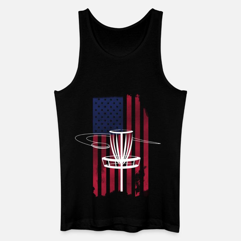 Disc Golf USA Flagge - Männer Bio Tank Top - Schwarz