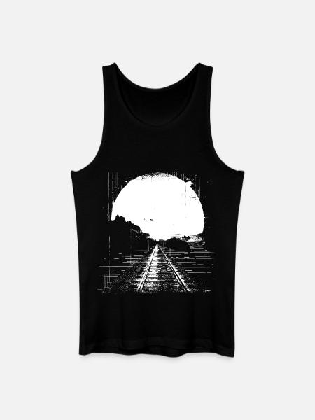 Railway Drawing - Men’s Organic Tank Top - black