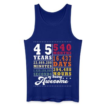 45 Jahre Fünfundvierzigster Geburtstag - Männer Bio Tank Top - Königsblau - Vorne