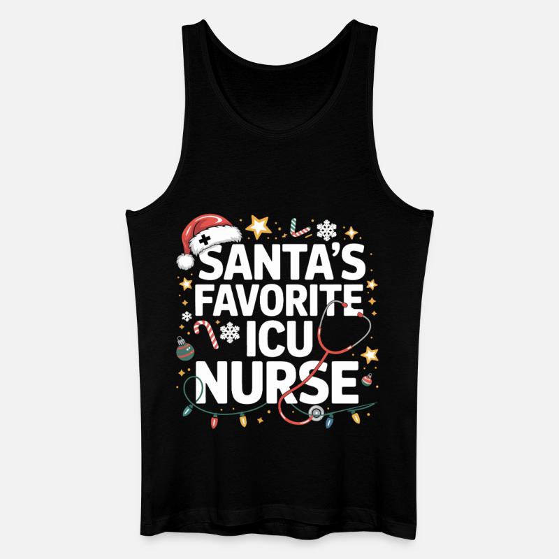 Santa ICU Pflegeheldin - Männer Bio Tank Top - Schwarz