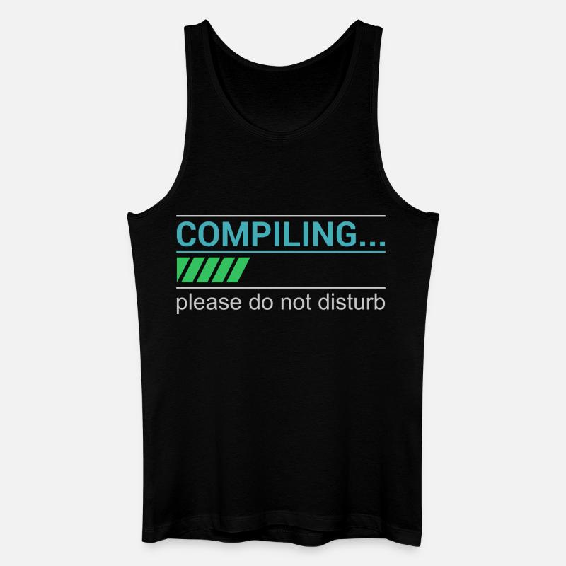 Funny Programmer T-Shirt - Compiling Please - Men’s Organic Tank Top - black