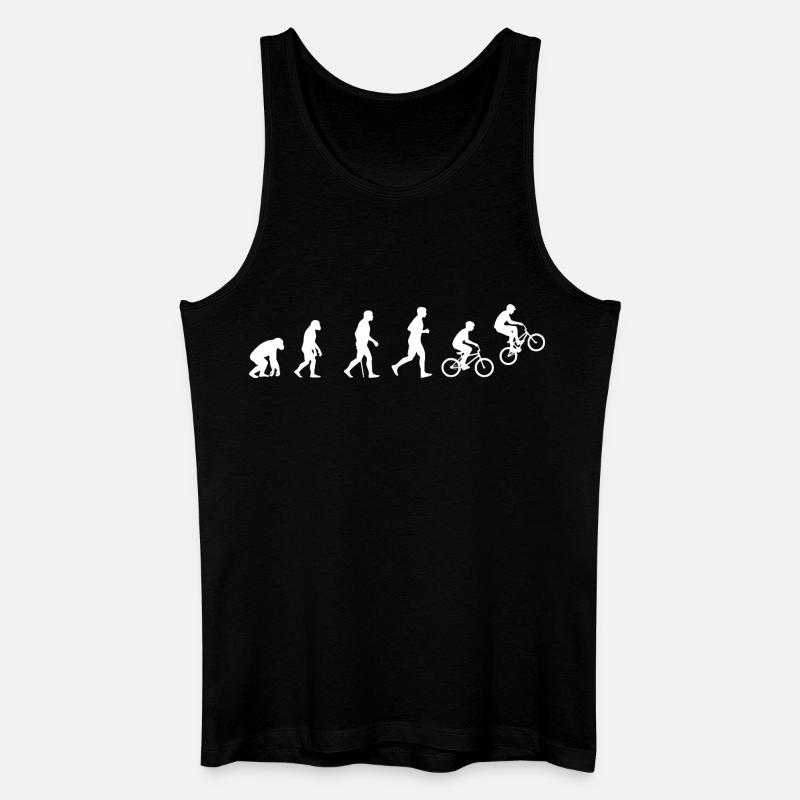 Evolution des BMX Action Fahrradfahrens - Männer Bio Tank Top - Schwarz