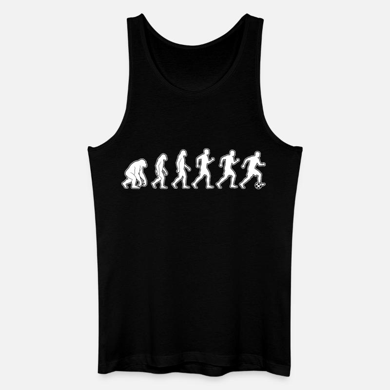 Evolution zum Fußballspieler - Männer Bio Tank Top - Schwarz
